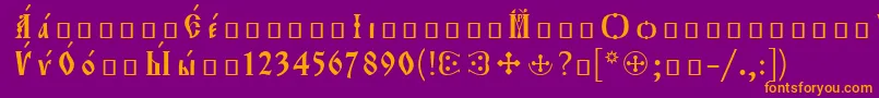 Orthodox.TtEroosР Р°Р·СЂСЏРґРѕС‡РЅС‹Р№ Font – Orange Fonts on Purple Background